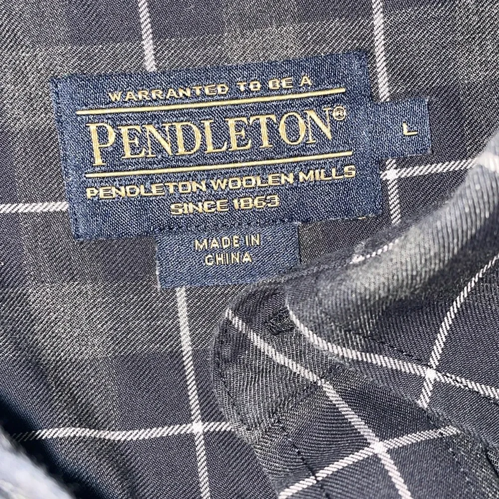 Pendleton Black and gray Casual Button Down Shirt size large - Picture 2 of 3
